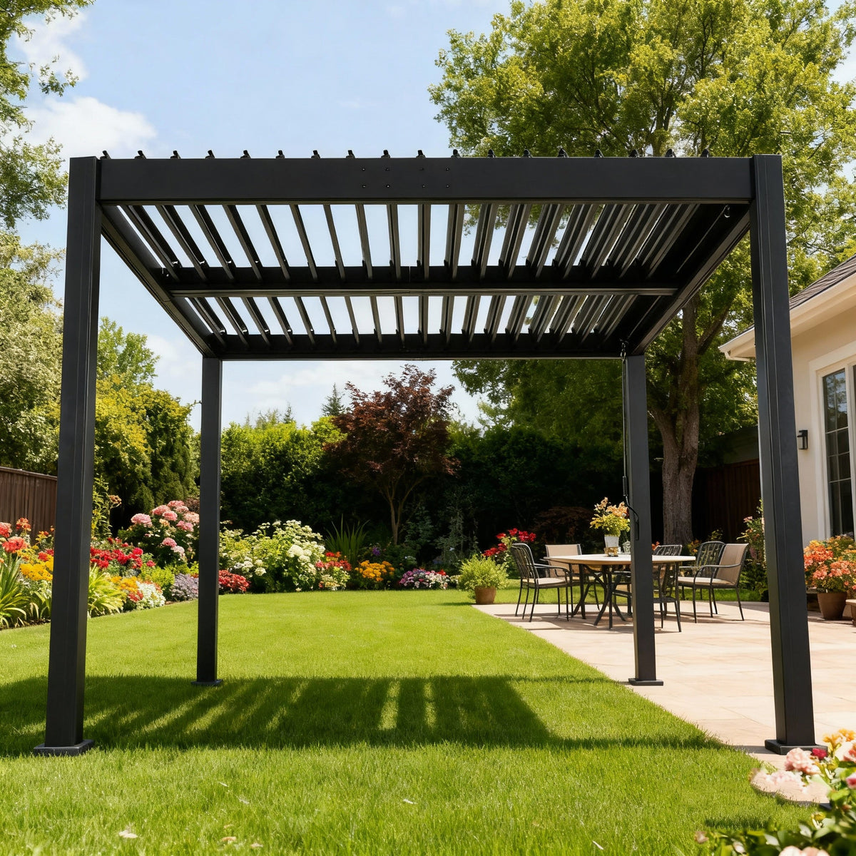 Byron 10' x 10' Adjustable Louvered Pergola