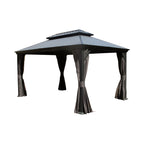 12' x 16' Hardtop Gazebo with Double Roof & Drainage Gutters