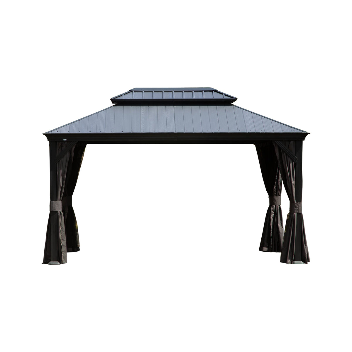 12' x 16' Hardtop Gazebo with Double Roof & Drainage Gutters