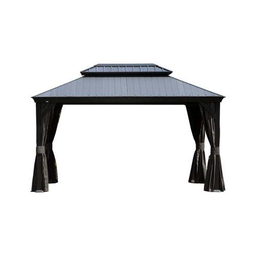 12' x 16' Hardtop Gazebo with Double Roof & Drainage Gutters