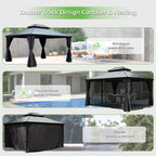 12' x 16' Hardtop Gazebo with Double Roof & Drainage Gutters