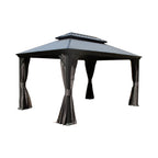 12' x 16' Hardtop Gazebo with Double Roof & Drainage Gutters