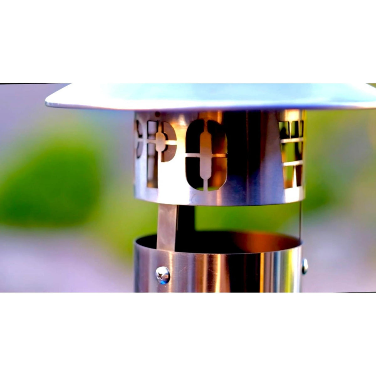 WPPO Karma 42-inch wood-fired pizza oven chimney cap and vent detail