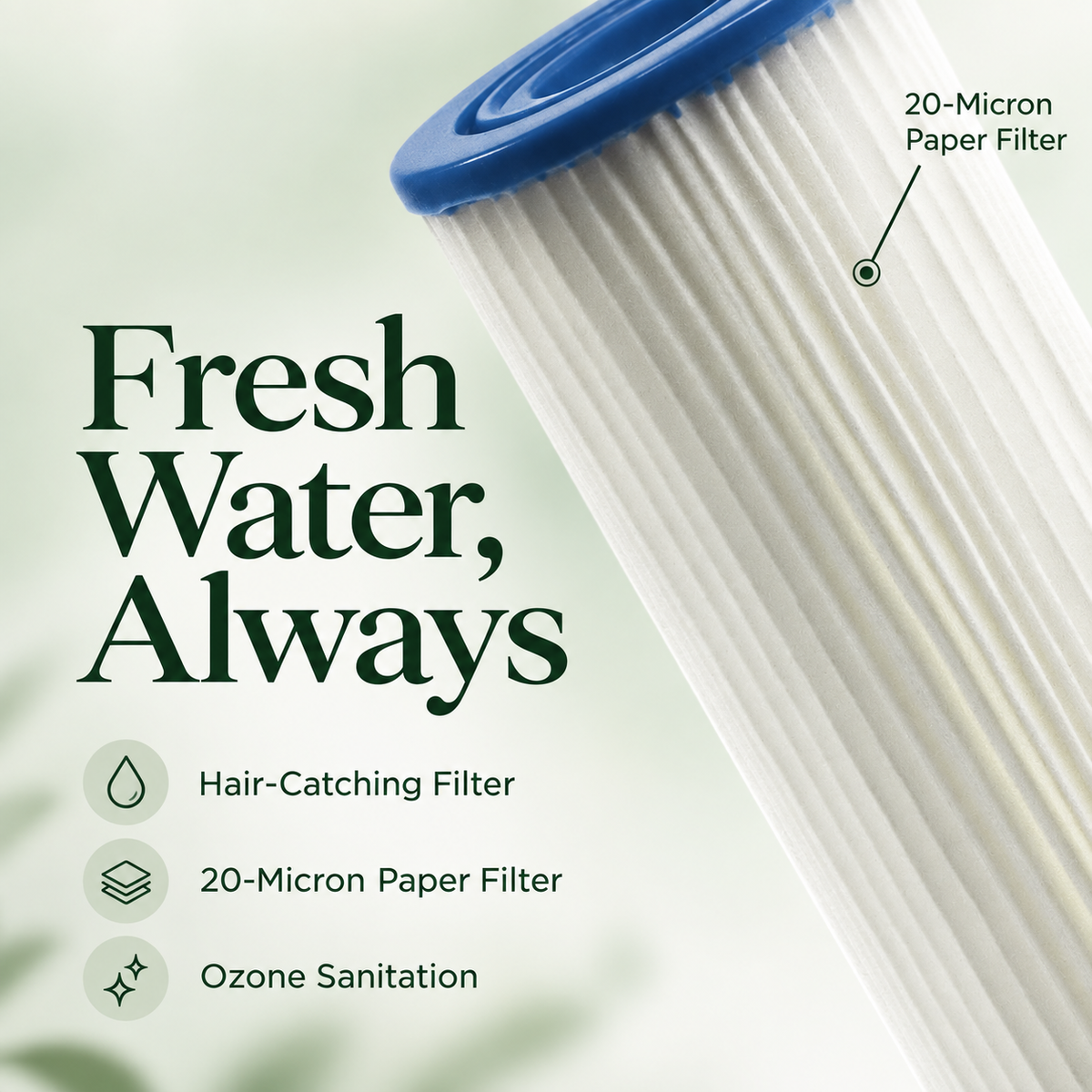 ALEKO Lumina cold plunge filtration system with 20-micron paper filter, hair-catching filter, and ozone sanitation