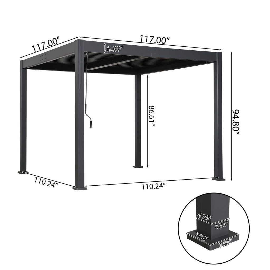 Byron 10' x 10' Adjustable Louvered Pergola