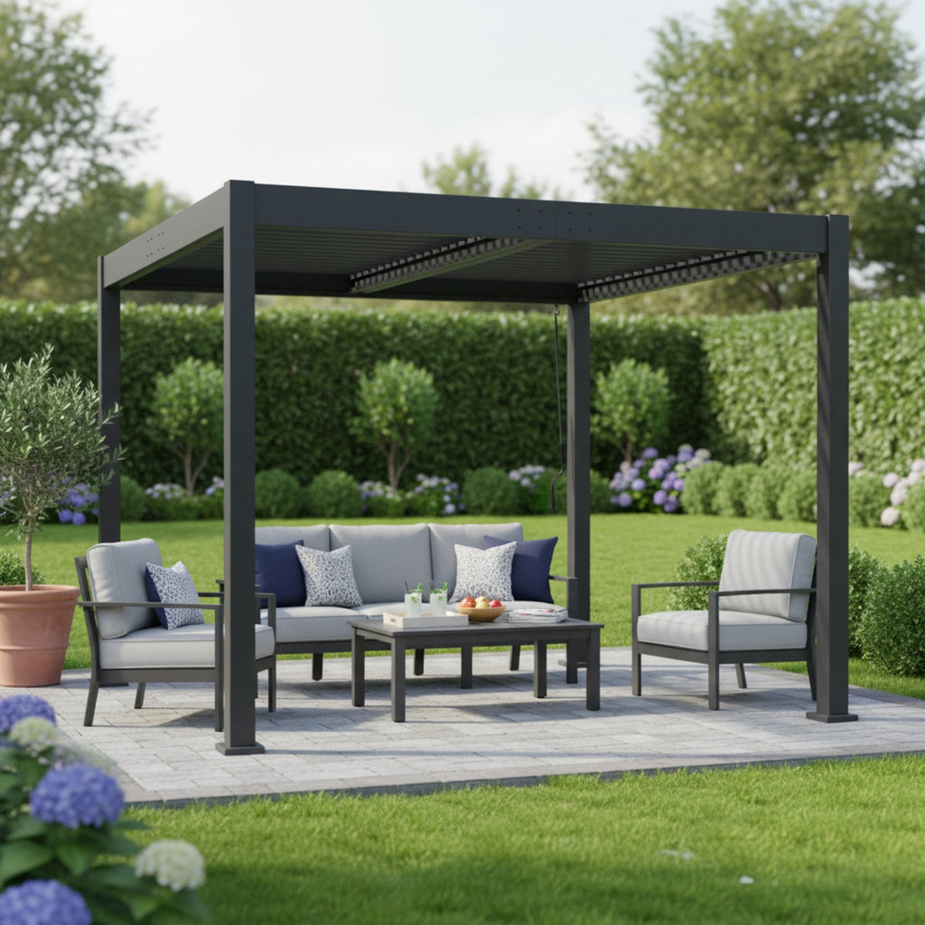 Byron 10' x 10' Adjustable Louvered Pergola